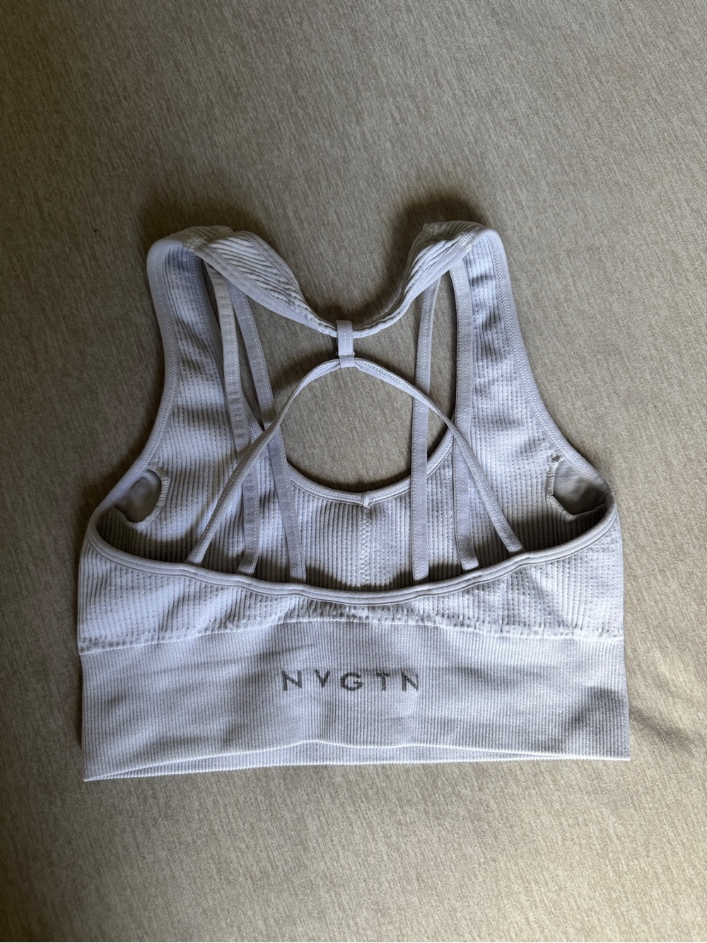 NVGTN Seamless Strappy Back Sports Bra Gray Size S